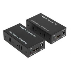 [해외] 1080 P 3D HDMI 익스텐더 이더넷 컨버터 네트워크 HDMI 송신기 수신기 CAT56 단일 케이블 6.75 GBPS, Black < =0.5m