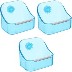  Mipcase 2pcs 토끼용 고정식 그릇 작은 동물성 음식 통 친칠라 토끼 물그릇 피더 기니 돼지 펫 케이지 대야 고슴도치 플라스틱 식기, 13x10.5cmx3pcs, Sky-bluex3pcs 