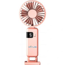 DIYUSI 휴대용 선풍기 USB 포켓 충전식 접이식 파워 뱅크가 있는 조용한 개인 실시간으로 전기 표시, Pink, 1개