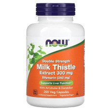 나우 푸드 NOW Foods 2배 강도 밀크 시슬 추출물 300mg 200정, 1개
