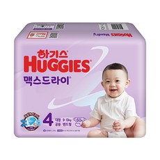 2023년형 하기스 맥스드라이 밴드형 기저귀 4단계 대형 남여공용 60p, 1팩