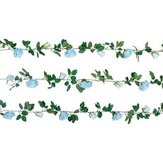 EOM 인공 장미 포도 나무 실크 꽃 화환 교수형 바구니 식물 실내 야외 홈 웨딩 아치 정원 벽 장 [3pcs- Blue] - E026007VQ6YJ4X5, 3pcs- Blue