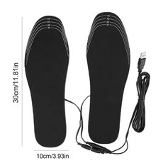 발워머 레그워머 발난로 절단 가능한 충전식 전기 가열 USB 깔창 인서트 하이킹 사냥 물고기용 발 온열, 1.40 to 46 yards