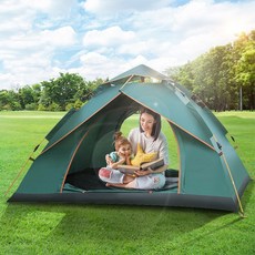 이층 원터치 3-4인용 다용도 텐트, 단층지봉, 2-3인용, 파란색