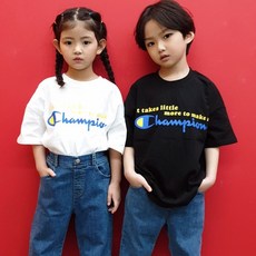 [비니블리] 꼬맹이 레터링챔반팔티셔츠 아이와엄마랑커플룩[5~성인]