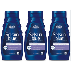 Selsun Blue 셀선블루 댄드러프 샴푸 컨디셔너 투인원 325ml 3개 Medicated Dandruff Shampoo/Conditioner 2-in-1 비듬케어, Damaged Dandruff, 3팩