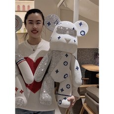 큐빅 보석십자수 곰돌이 핸드메이드 피규어 DIY 집들이선물, 75센티 블루 안경 패치 큐빅 DIY 파우치, 1개