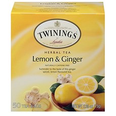 Twinings 런던 트와이닝즈 레몬&진저 허브 티백 50개 1팩, 75g