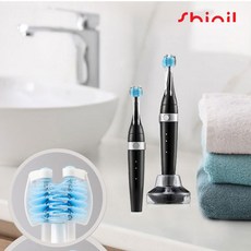 신일 전동칫솔 휴대용 듀얼 회전식 자동칫솔, STB-CX2000B (블랙)