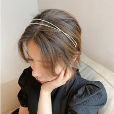 얇은큐빅머리띠