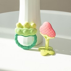 앙쥬 베스트 치발기, 딸기+완두콩, 1세트