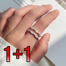 아이리나 1+1 (2개 세트) 자식잘되고 부자되는 물고기반지 실버반지 오픈반지 모녀반지 수능선물