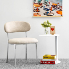 하겐체어 모던 철제 패브릭 카페의자, 1개, 베이지