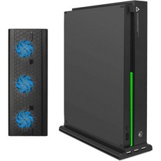 FASTNAIL 수직 냉각 스탠드 Xbox One X와 호환 가능 팬 USB 포트 3개와 가벼운 바(Xbox X와만 가능)