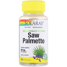 Solaray 유기농 재배 쏘팔메토 555mg 베지 캡슐 100정, 1개, 상세내용참조