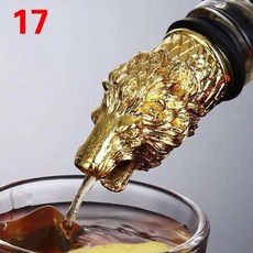Jagermeister 와인 푸어러 아연 합금 사슴 엘크 사자 황소 머리 입 스토퍼 보드카용 알코올 깔때기 액세서리, [17] 17, 1개