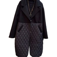 퀼팅 패딩 누빔 자켓 여성 코트 블랙