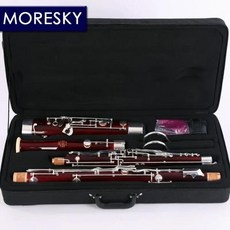  MORESKY 프로페셔널 C 톤 바순 백동 실버 키 메이플 바디, 한개옵션0 