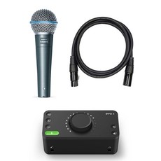 SHURE BETA58 A 슈어 정품 다이나믹 마이크, BETA58 A 다이나믹 마이크 + 오디오 인터페이스 Evo4 패키지