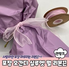 공예 선물 포장 오간디 실루엣 펄 리본끈 연핑크 파츠, 본 상품 - 리본공예파츠