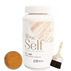 KCC 숲으로셀프 스테인 친환경 수성 오일스테인 + 붓세트, 1개, 500ml, 소나무색