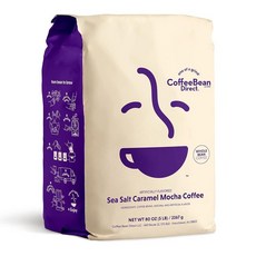 Coffee Bean Direct 디카페인 헤이즐넛 맛 원두 커피 2.3kg5파운드 백 219276, 80 Ounce (Pack of 1), 바다 소금 캐러멜 모카, 1개입, 1개