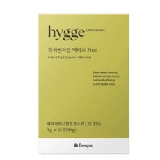 덴프스 휘게엔자임 액티브 엑티브 효소 fine 파인 저분자 생균 발효효소 아밀라아제 프로테아제 탄수화물 단백질 분해효소 소화기능보조 직장인 주부 중 장년 부모님 멜라트리약통, 1개, 30포