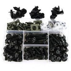 357777 / 풀 페어링 볼트 키트 나사 너트 클립 알루미늄 혼다 용 CBR125R CBR150R CBR250R CBR300R 600RR CB300R CB1000R CB1000, black