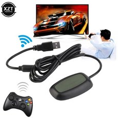 엑스박스패드 교체 하우징 케이스 액세사리 XBOX컨트롤러 Xbox 360 무선 게임패드 PC 어댑터 USB 수신기 지원 Win7/8/10 시스템 마이크로소프트 Xbox360 컨트롤, Black