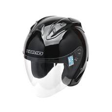 코모 668 오토바이 헬멧 가벼운 오픈페이스 헬멧, BLACK