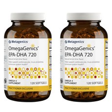 메타제닉스 오메가제닉스 EPA - DHA 720 내추럴 레몬 라임 향 소프트젤, 2개, 120정