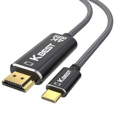 케이베스트 USB C타입 to HDMI 미러링 MHL 케이블 1M 블랙/노트북 TV 휴대폰 핸드폰 삼성 S20 S21 S22 S23 S24, 1개
