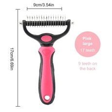 반려동물 전문 그루밍 도구 양면 털제거빗 고양이 빗 매트 긴 머, 8.Large Pink, 1개