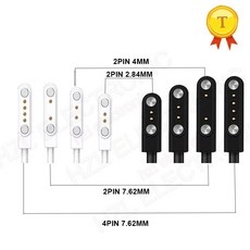 99% 스마트 워치 강력한 마그네틱 충전 케이블 2 핀 4 핀 충전 케이블 USB 충전 라인 코드 로프 7.62mm 2.84mm 4mm 베스트 셀러