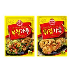 예이니식품 오뚜기 튀김가루+부침가루 각1개씩(총2개x500g) 부침개파전김치새우, 1세트