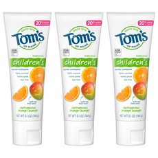Tom's of Maine Children's Toothpaste Outrageous Orange-Mango 탐스오브메인 키즈어린이치약오렌지망고 144g 3개 치약