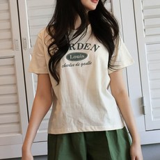 [당일출발] 메리앤유 라운드레터링 코튼혼방소재 반팔여름티