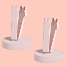 체리닷컴 휴대용 귀여운 곰돌이 토끼 수저통 케이스, 2개, 핑크 토끼 2개, 핑크 토끼