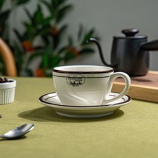 시라쿠스 뉴욕 킹스인 클래식 감성 카페 커피잔, 카푸치노잔(250ml), 1P, 콜라브라운