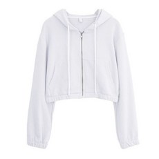 여성용 크롭 집업 후드티 주머니가 있는 플러스 사이즈 스웻셔츠 긴팔 재킷 Sudaderas