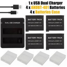 3.8V 4x 1680mAh 고프로 히어로 4 배터리 배터리 AHDBT401 고 프로 Hero4 ba, 상세내용참조