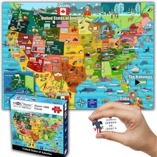 THINK2MASTER Think2Master Colorful United States Map 1000개 Jigsaw Puzzle 12 10대 성인 및 가족을 위한 Puzzle, Map of USA - map1000