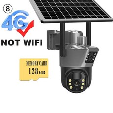 4K 8MP 4G 심 카드 태양 광 카메라 무선 감시 캠 배터리 캠 WiFi 태양 광 카메라 듀얼 렌즈 듀얼 스크, 03 8MP 4G Add 128G_01 CHINA