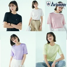 아리스토우 여성 베이직 여름 쿨링 기능성 냉감 티셔츠