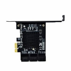 [해외] 6 포트 안정적인 PCIESATA3.0 컴퓨터 플러그 앤 플레이 고속 케이블 확장 카드 6GBPS 교체 용 플라스틱 어댑터, 1개