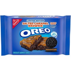 오레오 OREO 솔티드 카라멜 브라우니 맛 크림 초콜릿 샌드위치 쿠키, 345.8g, 솔티드 캐러멜