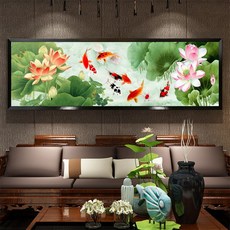가온나래 연꽃과 연꽃사이 구어도 전체보석십자수 집에서취미, 120x40cm