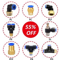 공압 호스 피팅 PC PL SL 튜브 나사 1/8 "1/4" 1/2 " 빠른 연결 파이프 커넥터 4mm 8mm, 03 PL, 1개
