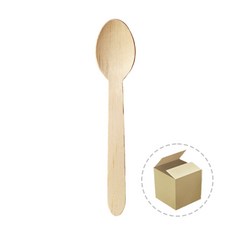 개별포장 친환경 나무 일회용 스푼 16cm, 1000개, 1개