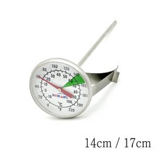 아날로그 커피 온도계 탐침온도계 스팀 밀크 우유 핸드드립, 길이 14cm, 1개
